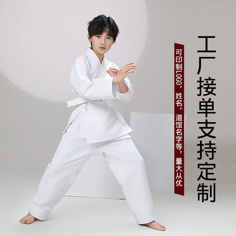 New Breathable karate uniform for kids and adults lightweight pants and jackets martial arts uniform with free belt for students