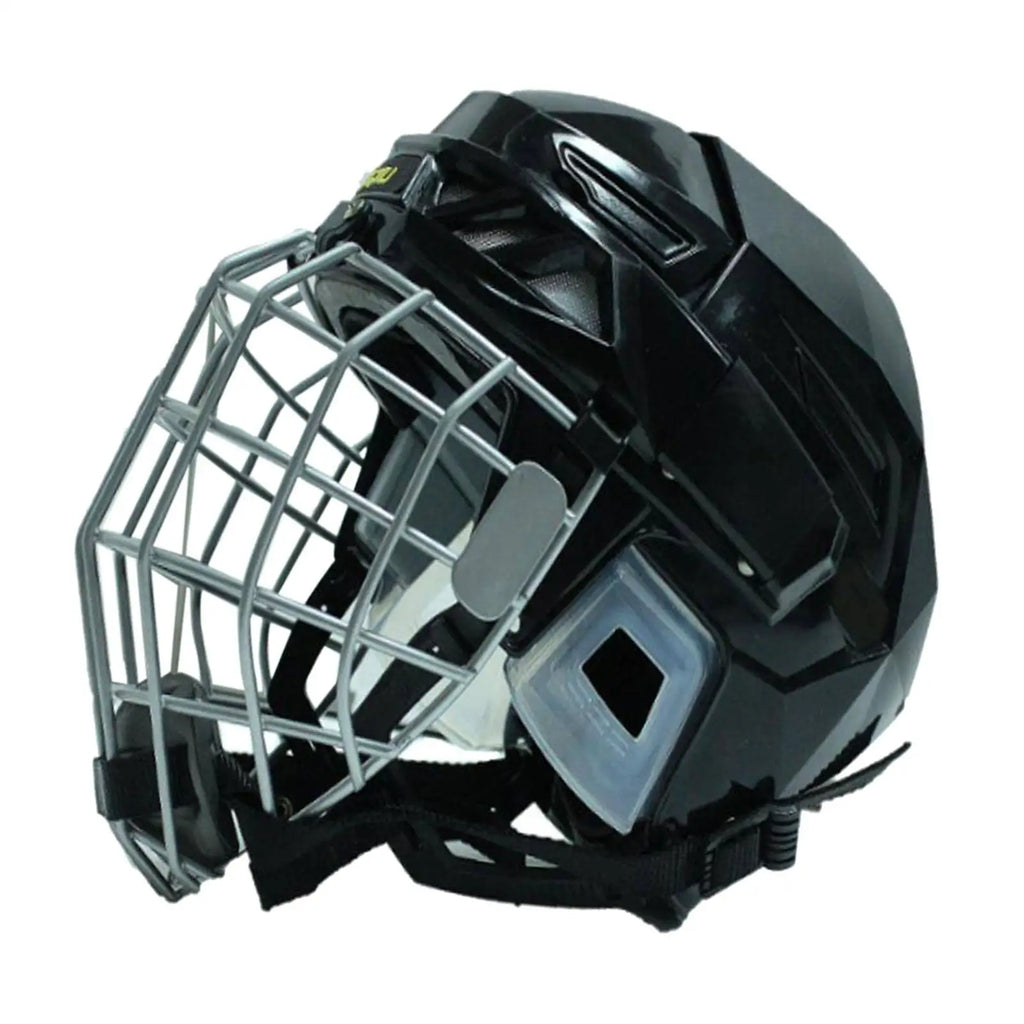 Hockey Helmet Black with Chinstrap Ice Skate Helmet for Training Competition