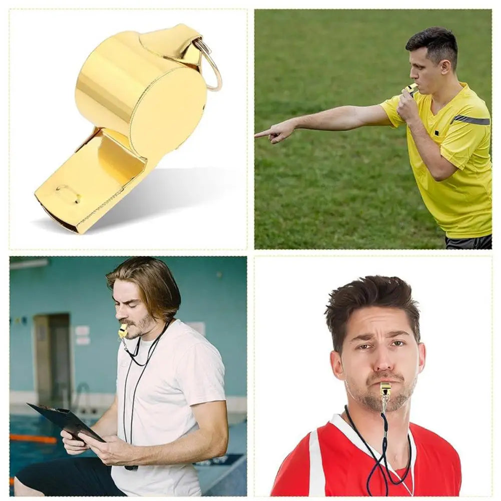 1PC Referee Whistles Metal Whistles Stainless Steel Metal Sports Whistles Sports Equipment With Lanyards Sports Referee Tools