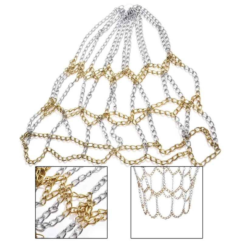 Outdoor Basketball Classic Sport Steel Chain Basketball Net Galvanized Steel Chain Durable Basketball Target Net