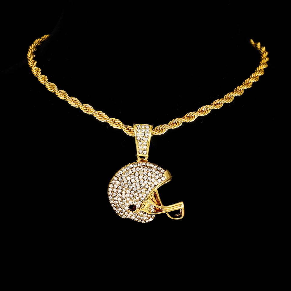 American Football Helmet Pendant For Necklace Making Rugby Ball Sports Jewelry Handcrafted Accessory NFL FOOTBALL HELMET Men
