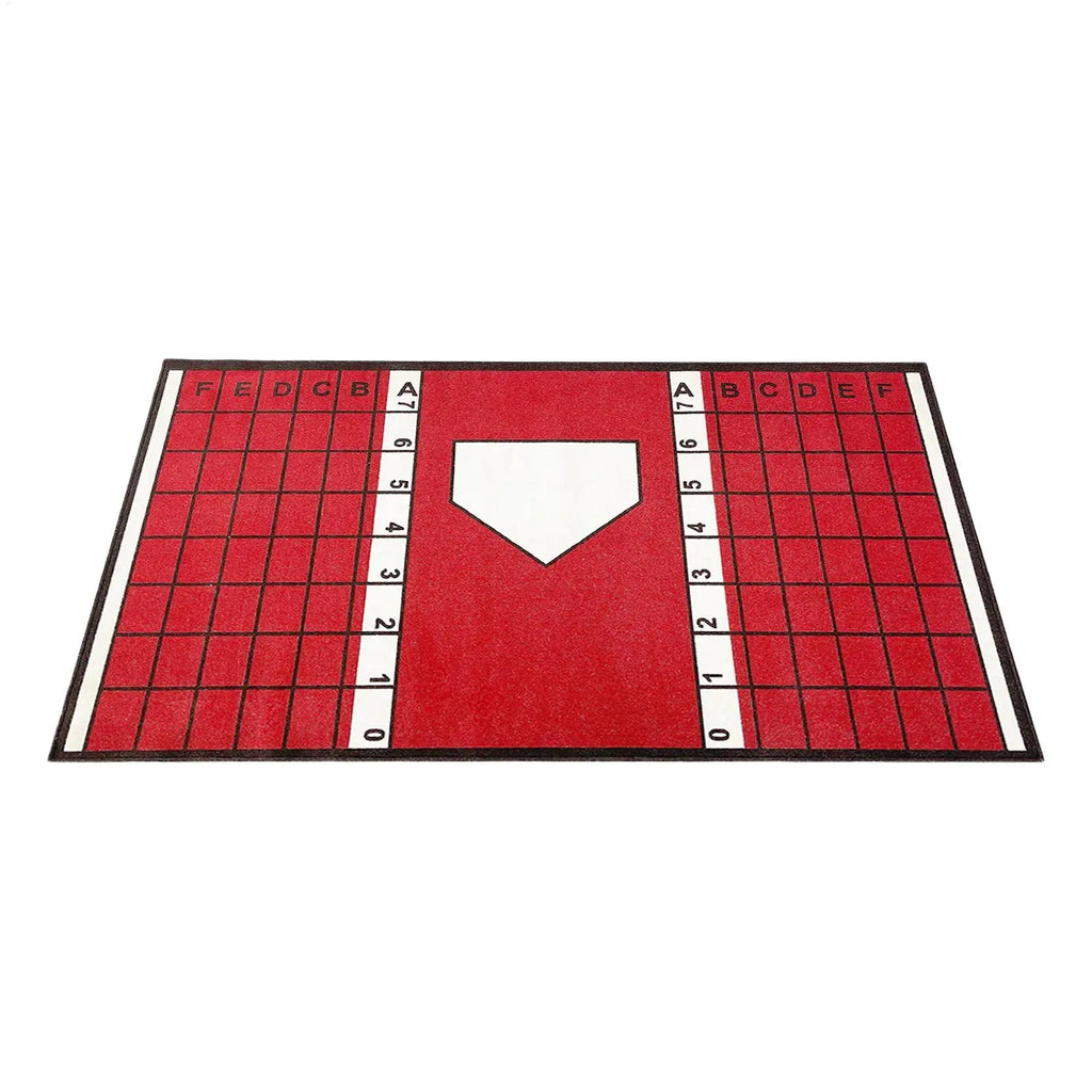 Baseball and Softball Hitting Mat with Non-Slip Backing High-Visibility Stance Guide Cushioned Surface for Batting Practice