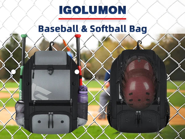 Large capacity Baseball Backpack Outdoor Sport Lightweight Backpack for Baseball Softball Bat Backpack with Shoe Compartment
