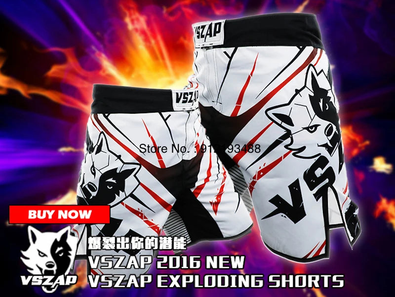 MMA Shorts Men's Boxing Pants VSZAP Kickboxing Training Grappling Shorts Gym Breathable Martial Arts Muay Thai Cage Fight Wear