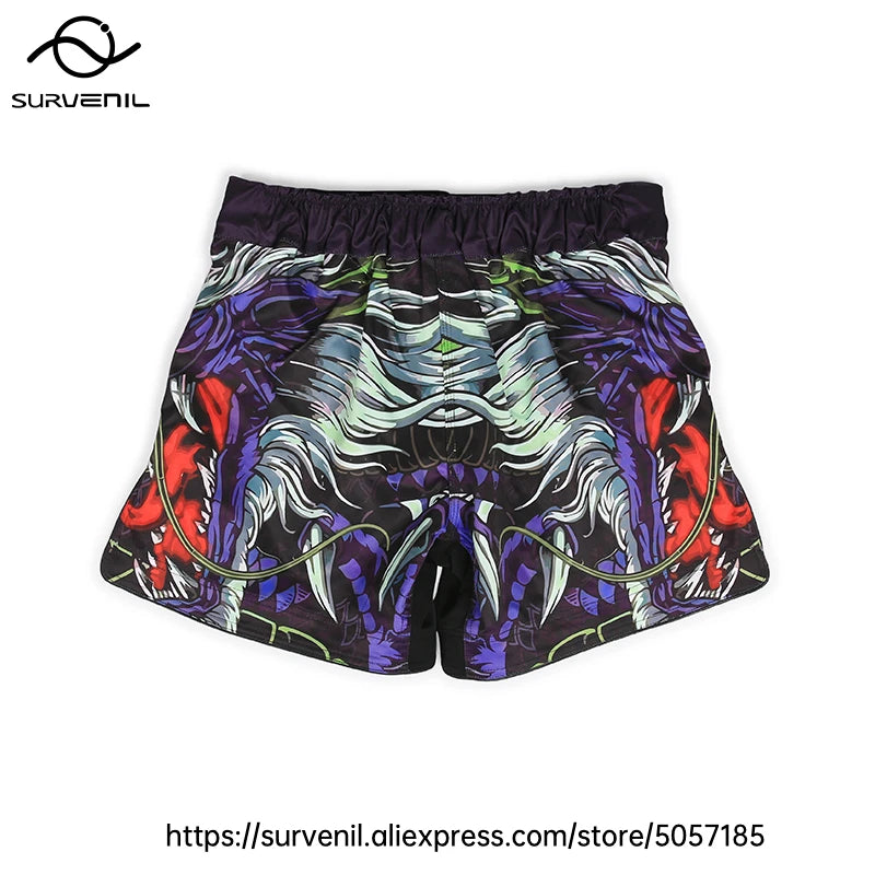 MMA Shorts Men Women Pro Style Fight Shorts for Muay Thai BJJ Training Quick Dry Split Design Jiu Jitsu Boxing Grappling Shorts