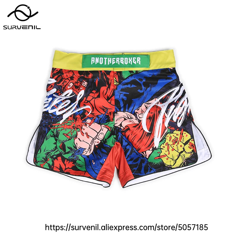 MMA Shorts Men Women Pro Style Fight Shorts for Muay Thai BJJ Training Quick Dry Split Design Jiu Jitsu Boxing Grappling Shorts
