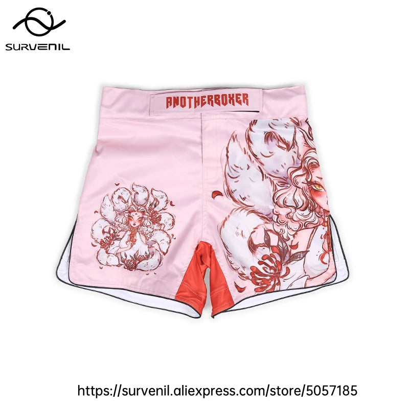 MMA Shorts Men Women Pro Style Fight Shorts for Muay Thai BJJ Training Quick Dry Split Design Jiu Jitsu Boxing Grappling Shorts