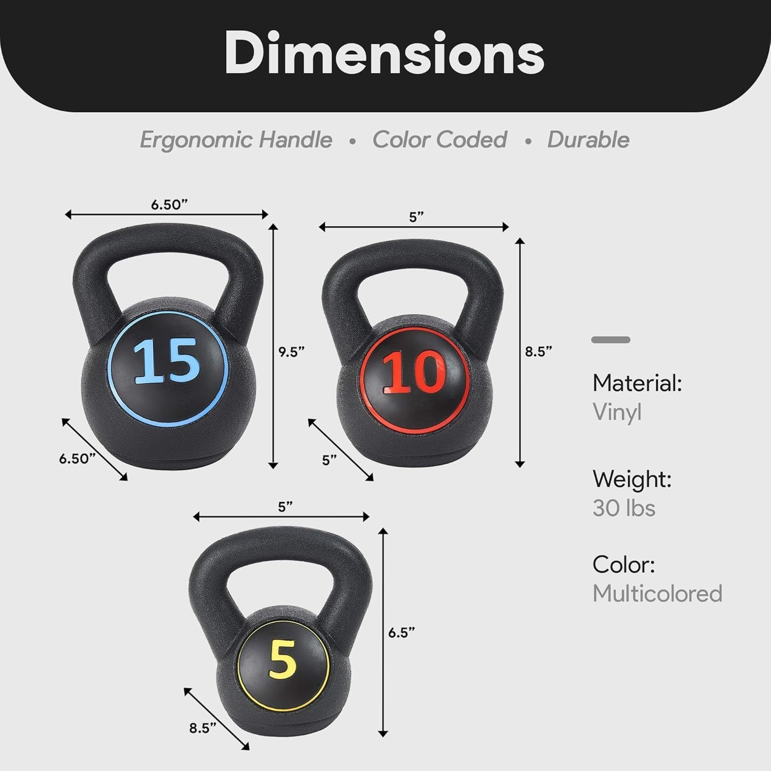 BalanceFrom Wide Grip Kettlebell Exercise Fitness Weight Set, Multiple Sizes