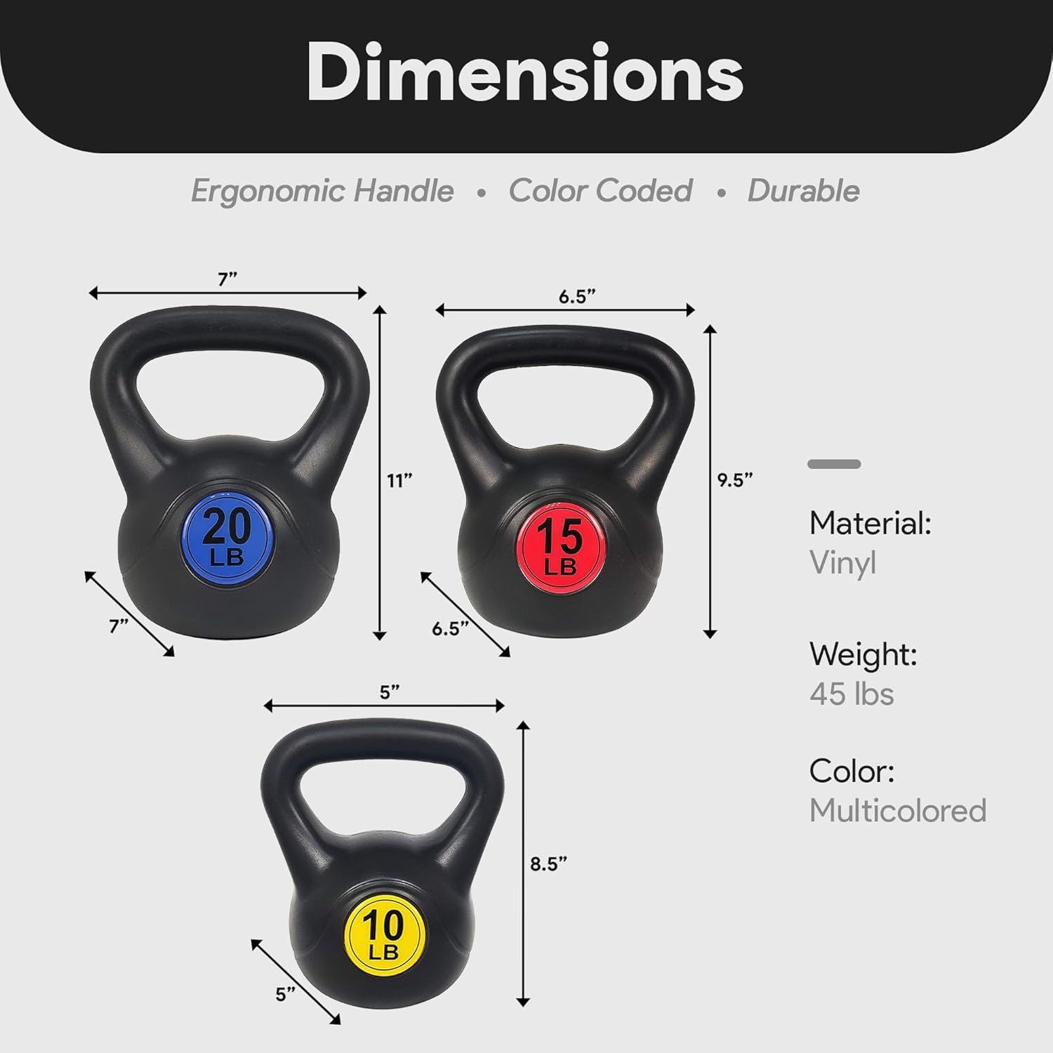 BalanceFrom Wide Grip Kettlebell Exercise Fitness Weight Set, Multiple Sizes