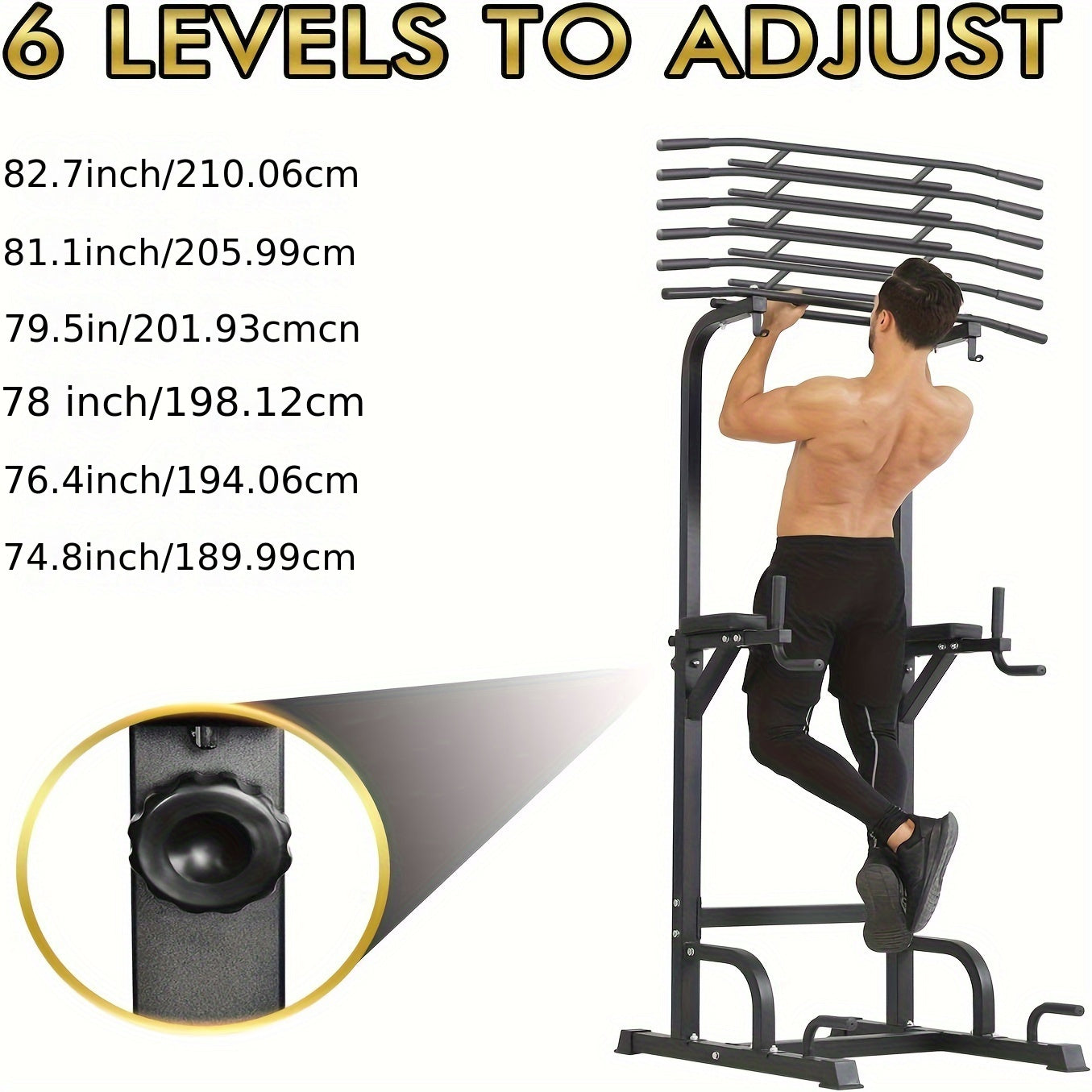 Heavy-Duty Power Tower - Multi-Function Workout Station with Pull Up Bar & Dip Station - Home Gym Equipment for Strength Training, Bodybuilding & Core Exercises - Durable, Space-Saving Design, Easy Assembly