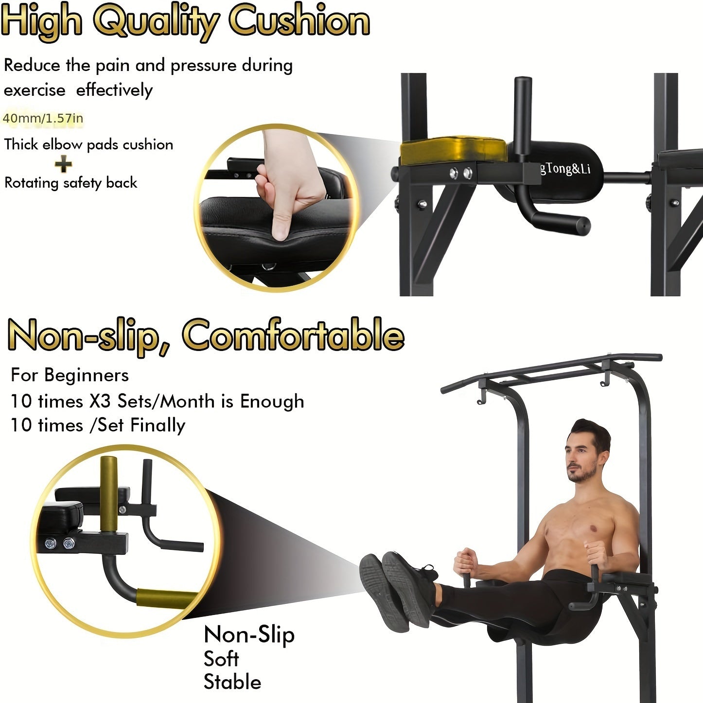 Heavy-Duty Power Tower - Multi-Function Workout Station with Pull Up Bar & Dip Station - Home Gym Equipment for Strength Training, Bodybuilding & Core Exercises - Durable, Space-Saving Design, Easy Assembly