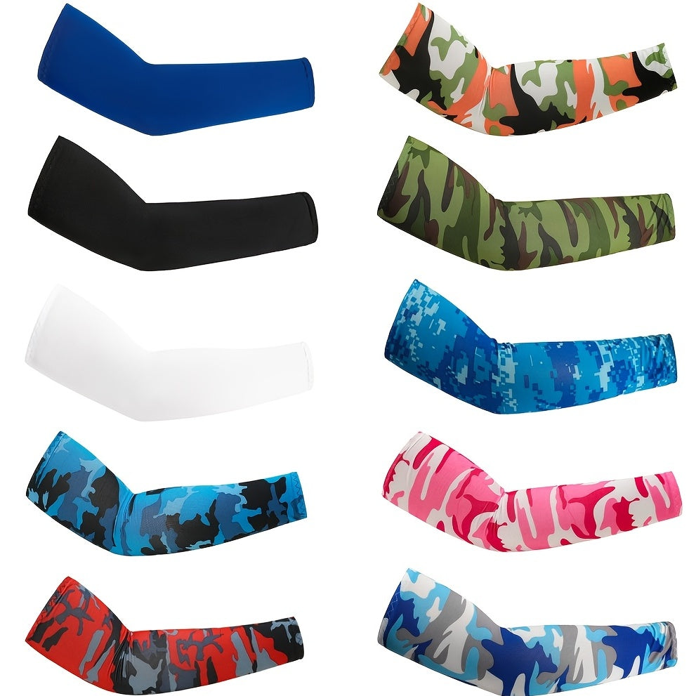 Athletic Arm Sleeves | 2pcs | Durable Material | Washable | Sports | Black with Colorful Patterns | Patterned Sleeve