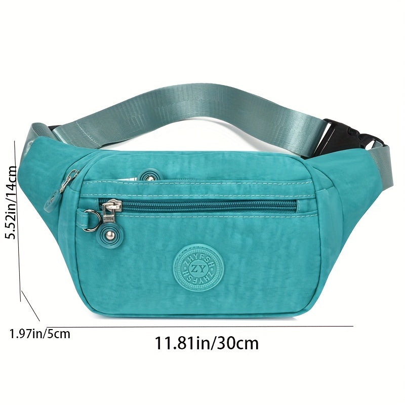 Trendy Letter Patch Waist Bag - Stylish, Water-Resistant Nylon Crossbody Phone Bag for Outdoor Adventures, Travel & Sports - Secure, Hands-Free Fanny Pack